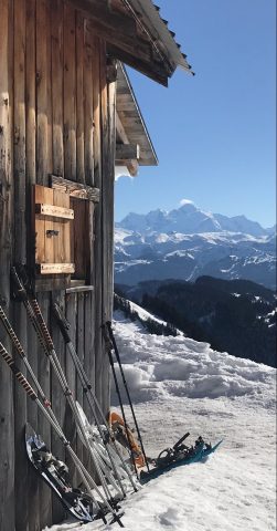 Dagje sneeuwschoenwandelen met Zwitserse fondue in een privéchalet_Morillon
