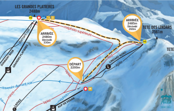 Skitochtroute naar Les Lindars