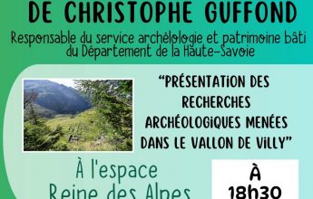 Cursus wetenschap en natuur, “Presentatie van het archeologisch onderzoek in het dal van Villy”.